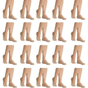 20x Sheer Relief For Active Legs Cushioned Footlet No Show Women Socks Skin Beige Bulk H33108