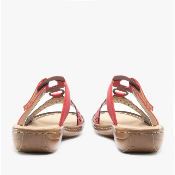 608A7-33 Ladies Mule Sandals Red