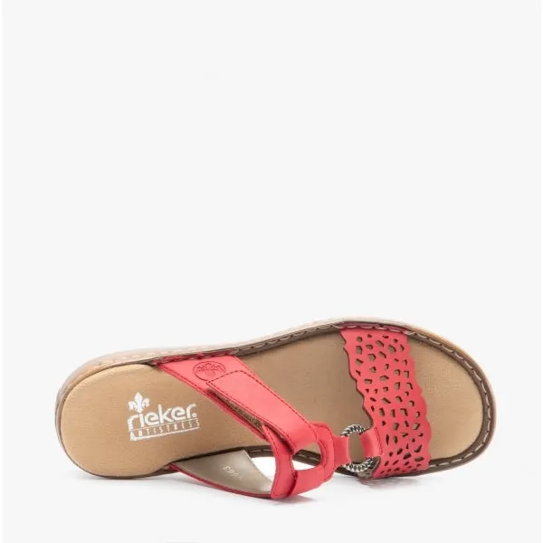 608A7-33 Ladies Mule Sandals Red