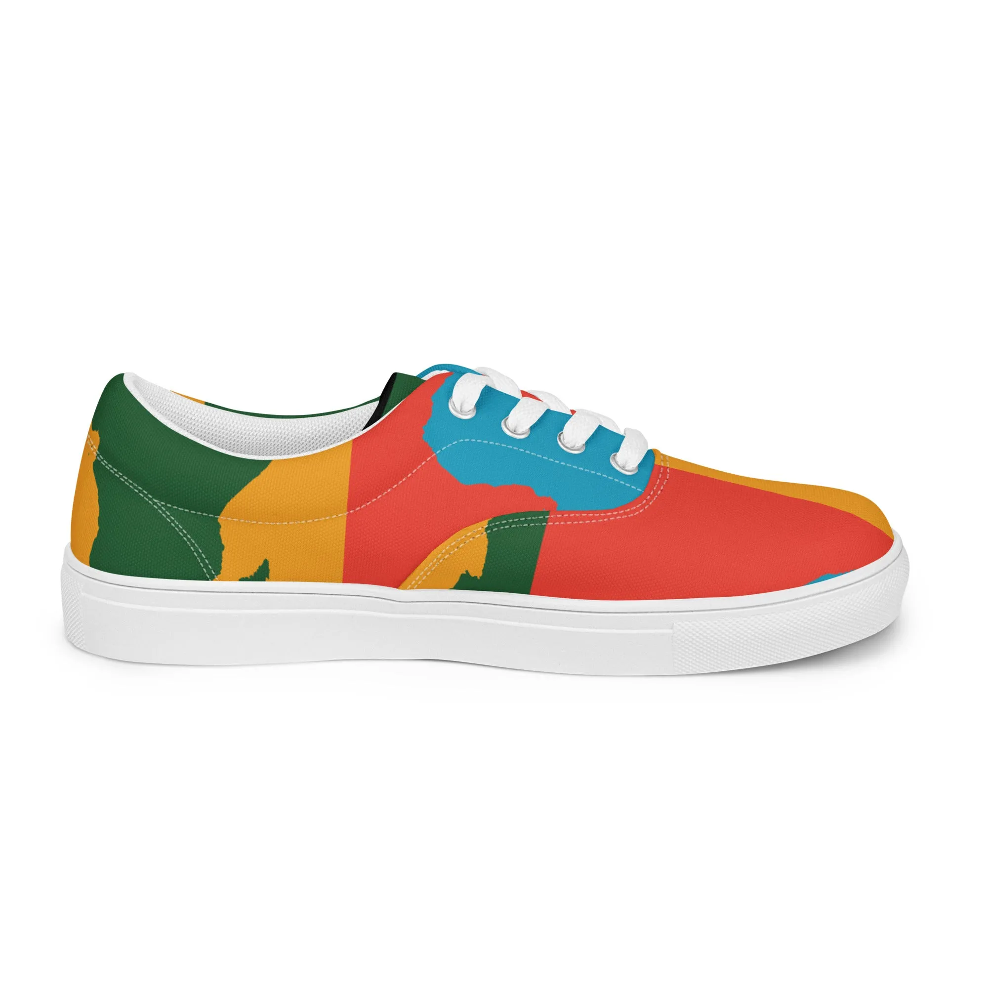 AFRICA WARHOL Men’s Lace-Up Canvas Shoes (Bright)