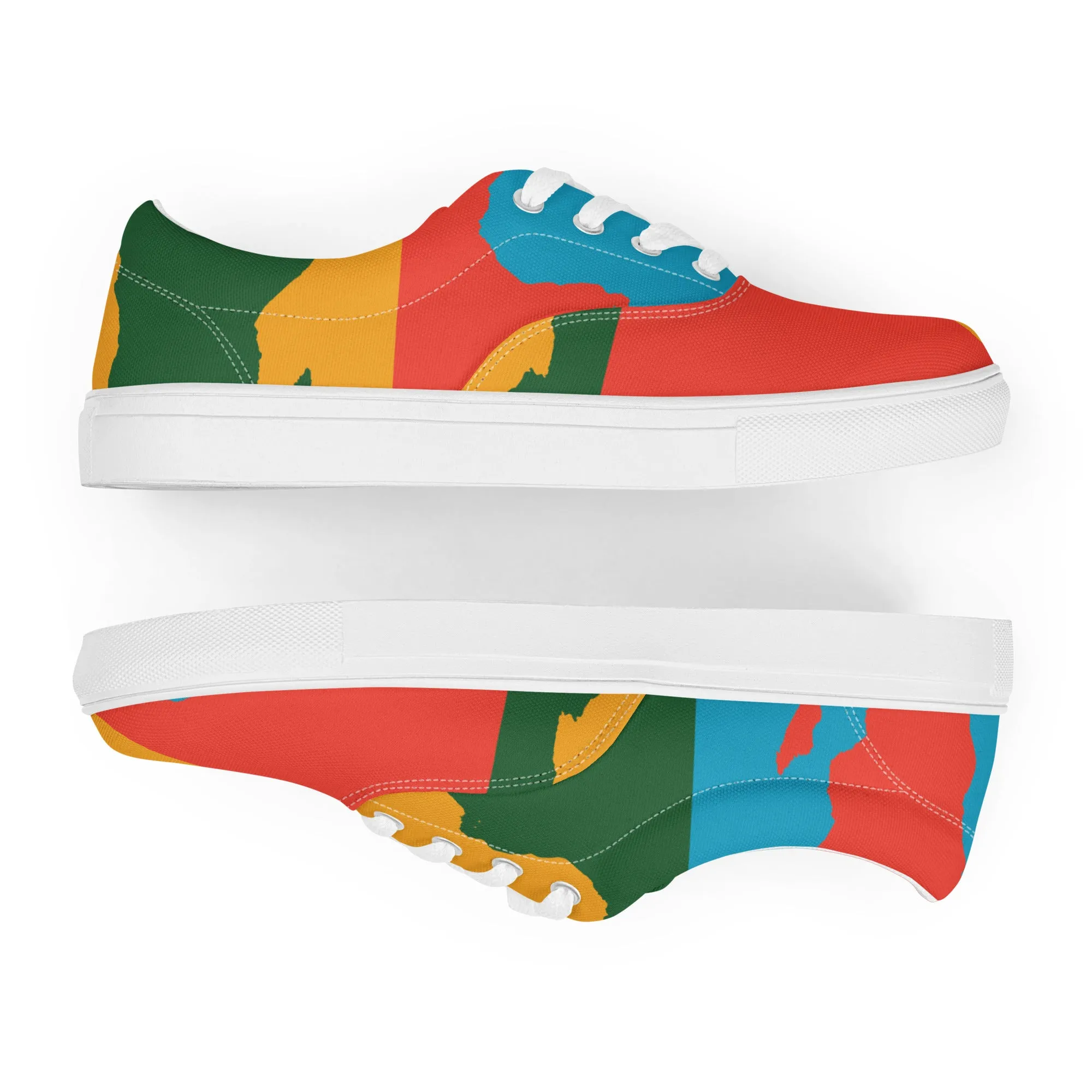 AFRICA WARHOL Men’s Lace-Up Canvas Shoes (Bright)