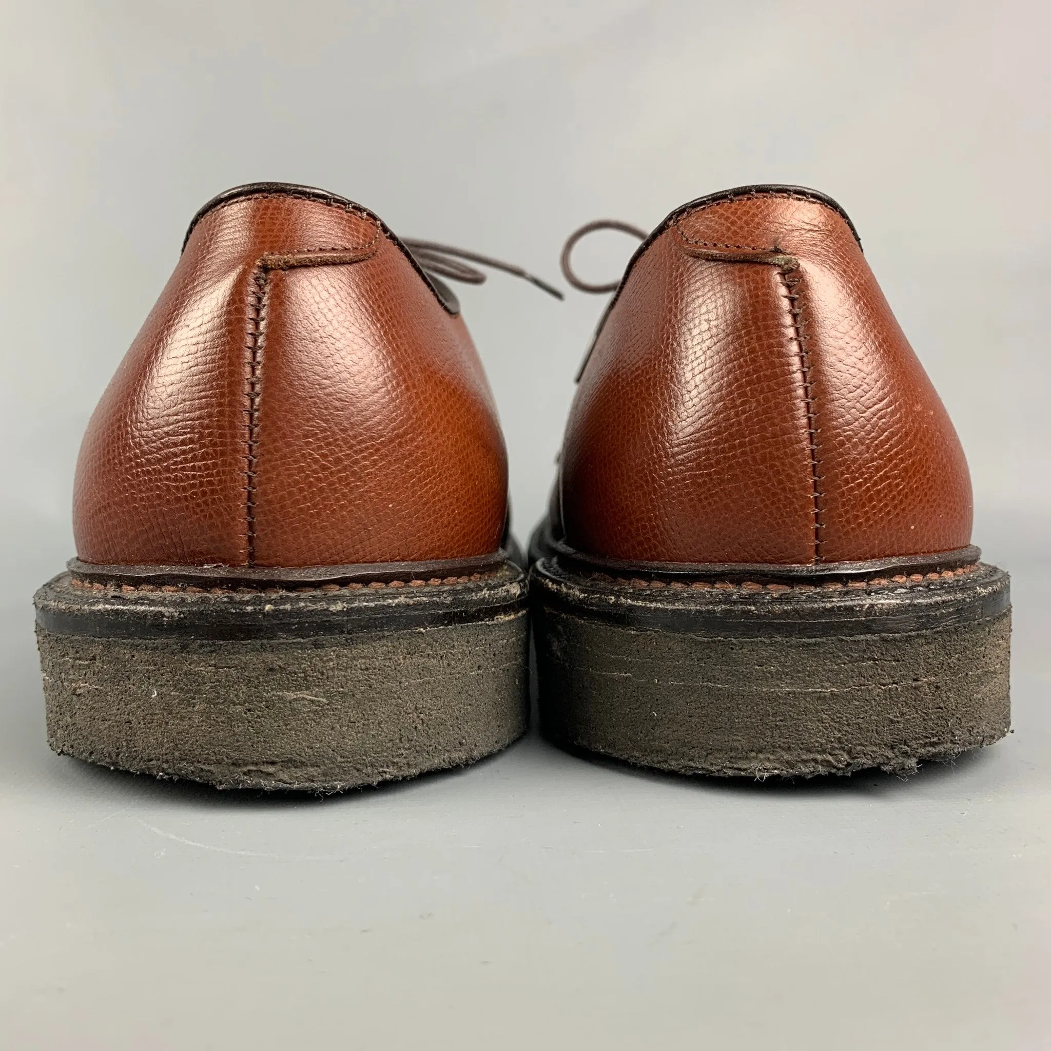 ALDEN Size 11 Brown Textured Leather Lace Up All Weather Walker Shoes