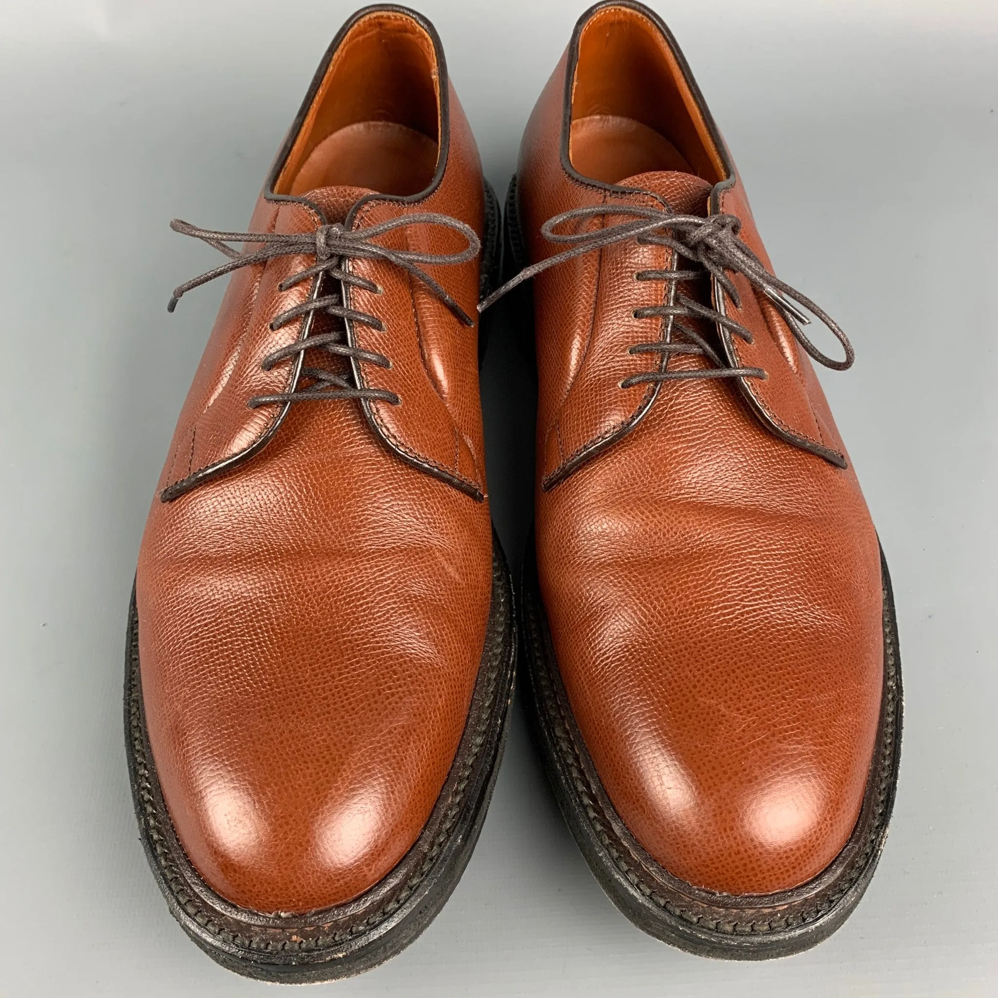 ALDEN Size 11 Brown Textured Leather Lace Up All Weather Walker Shoes