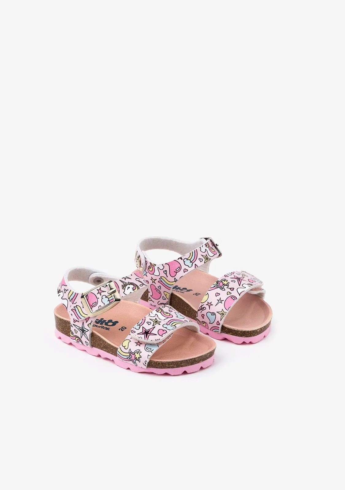 Baby's Multi Unicorn Print Bio Sandals