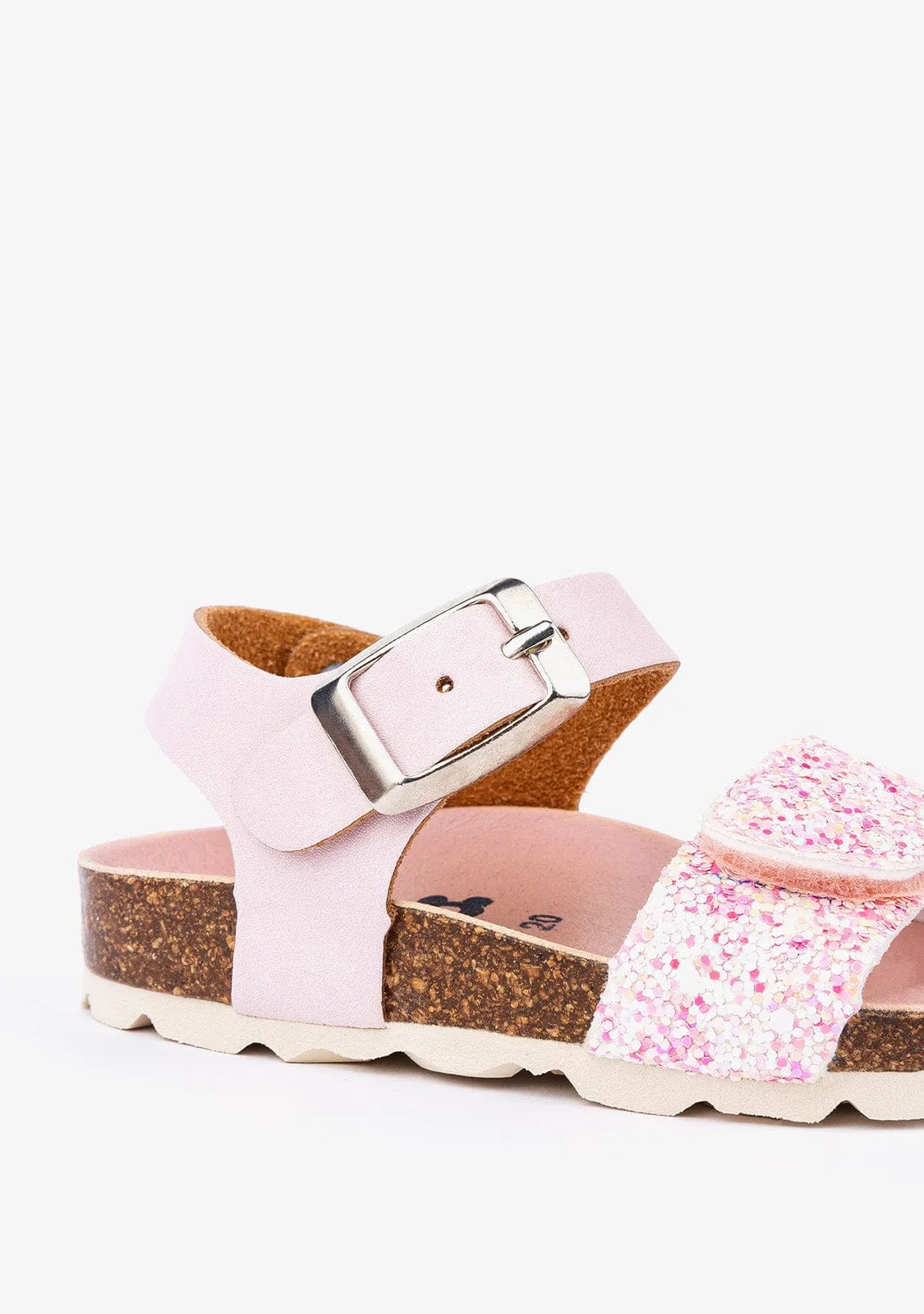 Baby's Pink Glitter Bio Sandals