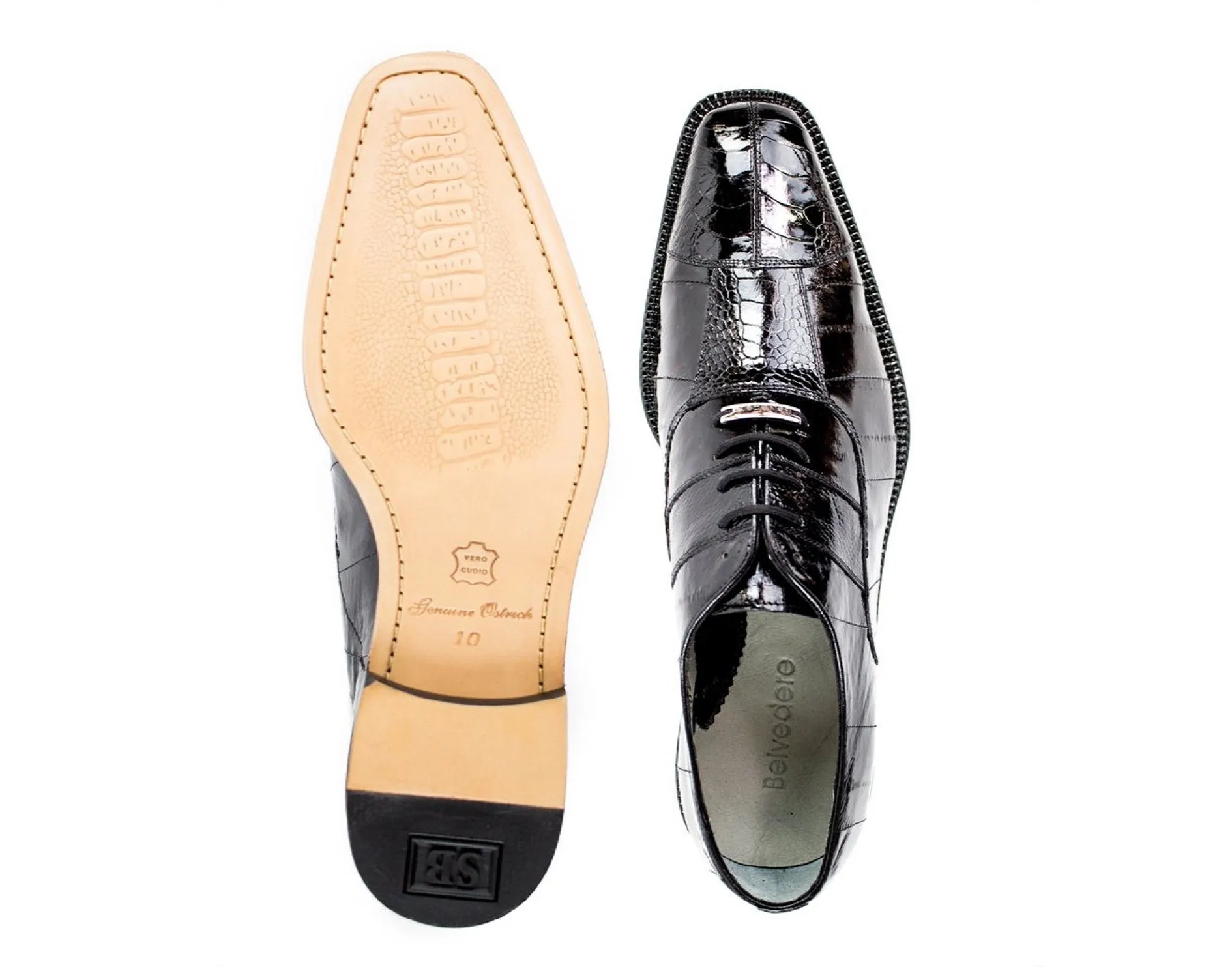 Belvedere Lace Up Men's Shoes Black - Mare 2P7