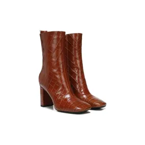 Binnie Rust Crocodile Leather Franco Sarto Ankle Boots