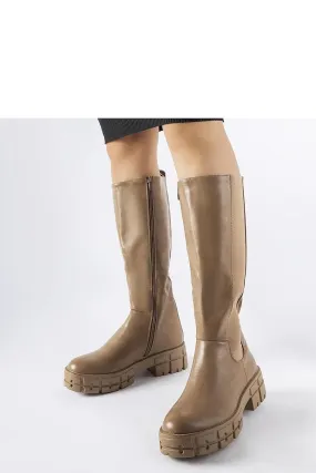 Brown insulated flat knee-high boots