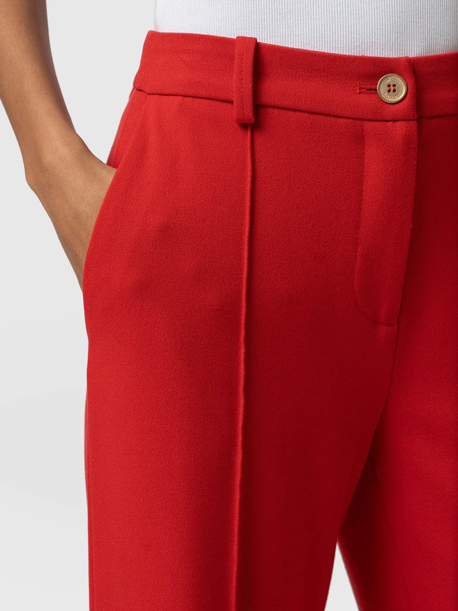 Cambridge Tailored Wide Leg Pant - Red