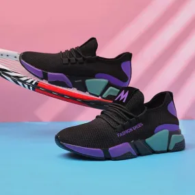 Color Block FlyKnit Breathable Sneaker Shoes