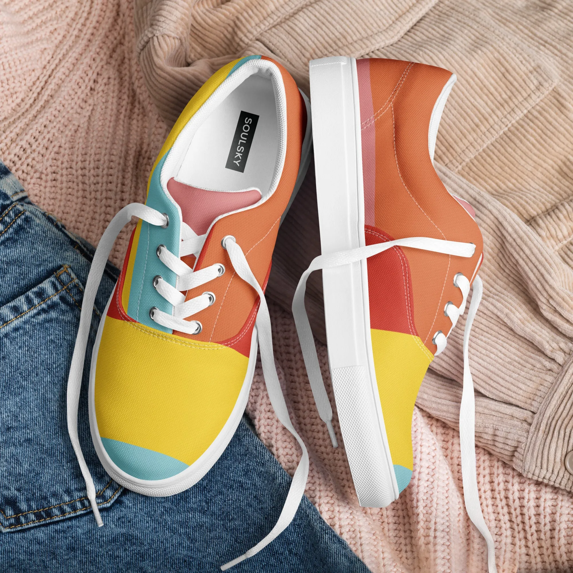 COLORFUL Men’s Lace-Up Canvas Shoes