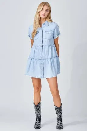 Confident Choices Button Up Denim Dress