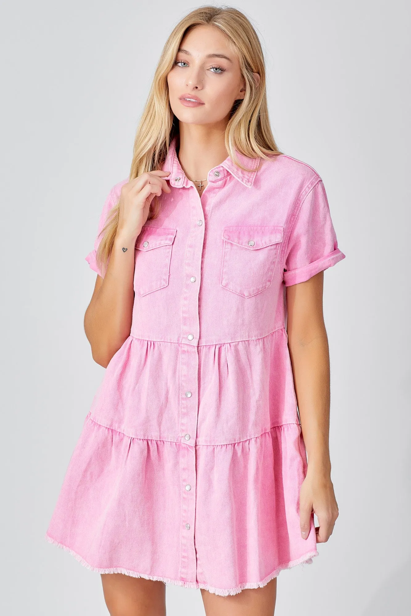 Confident Choices Button Up Denim Dress