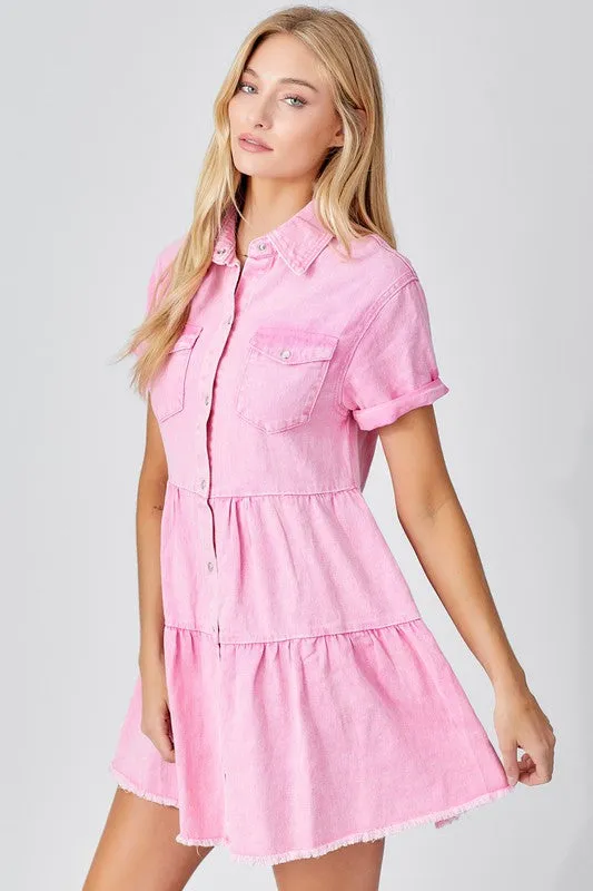 Confident Choices Button Up Denim Dress