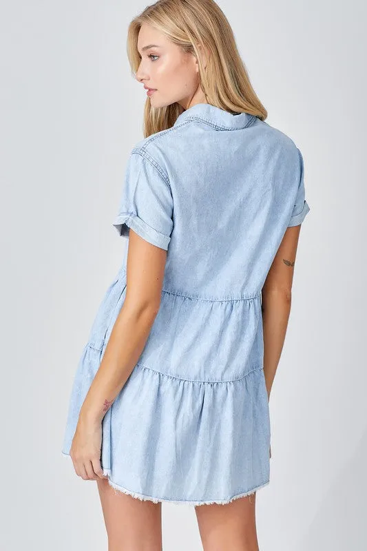 Confident Choices Button Up Denim Dress