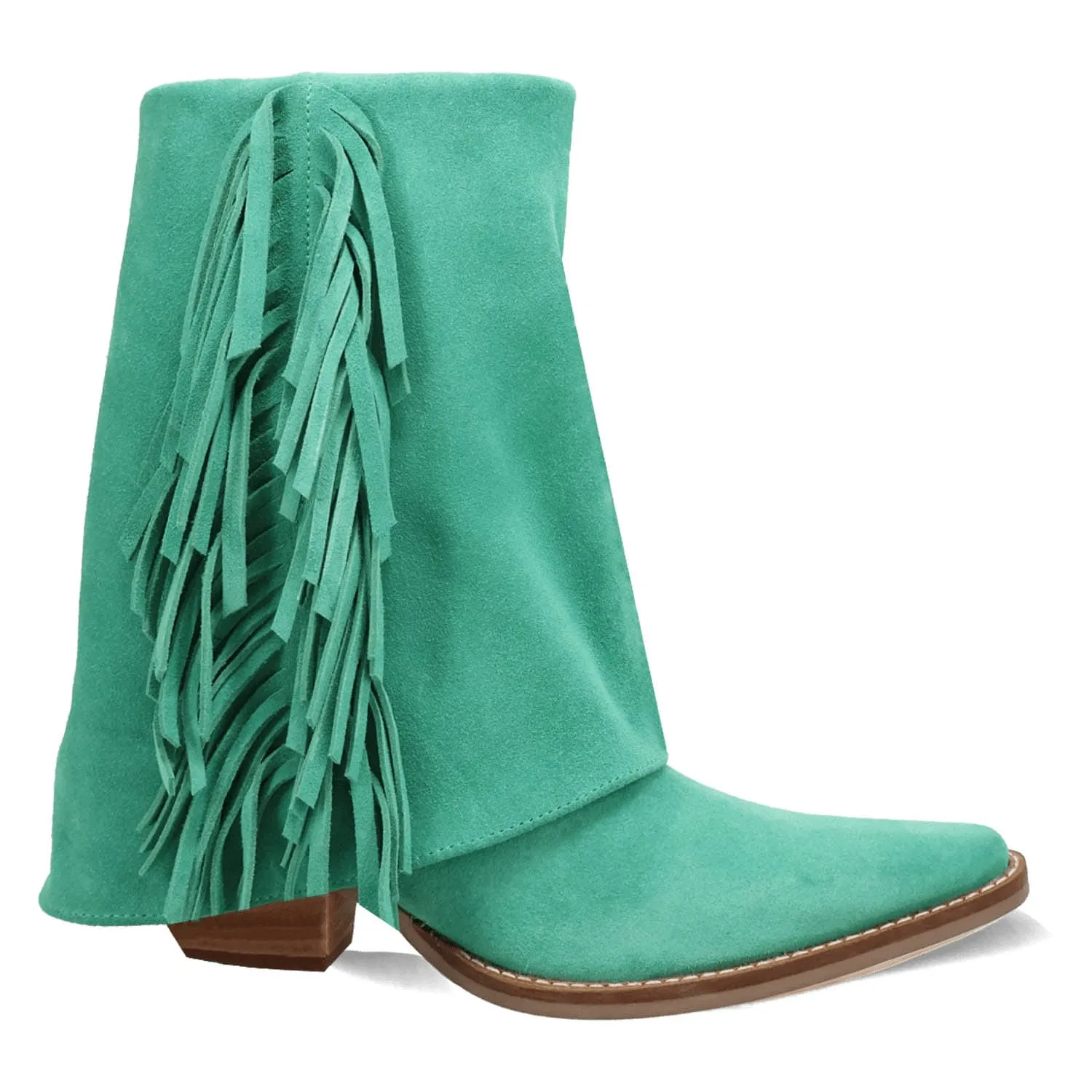 Dingo Womens Marlie Green Suede Cowboy Boots