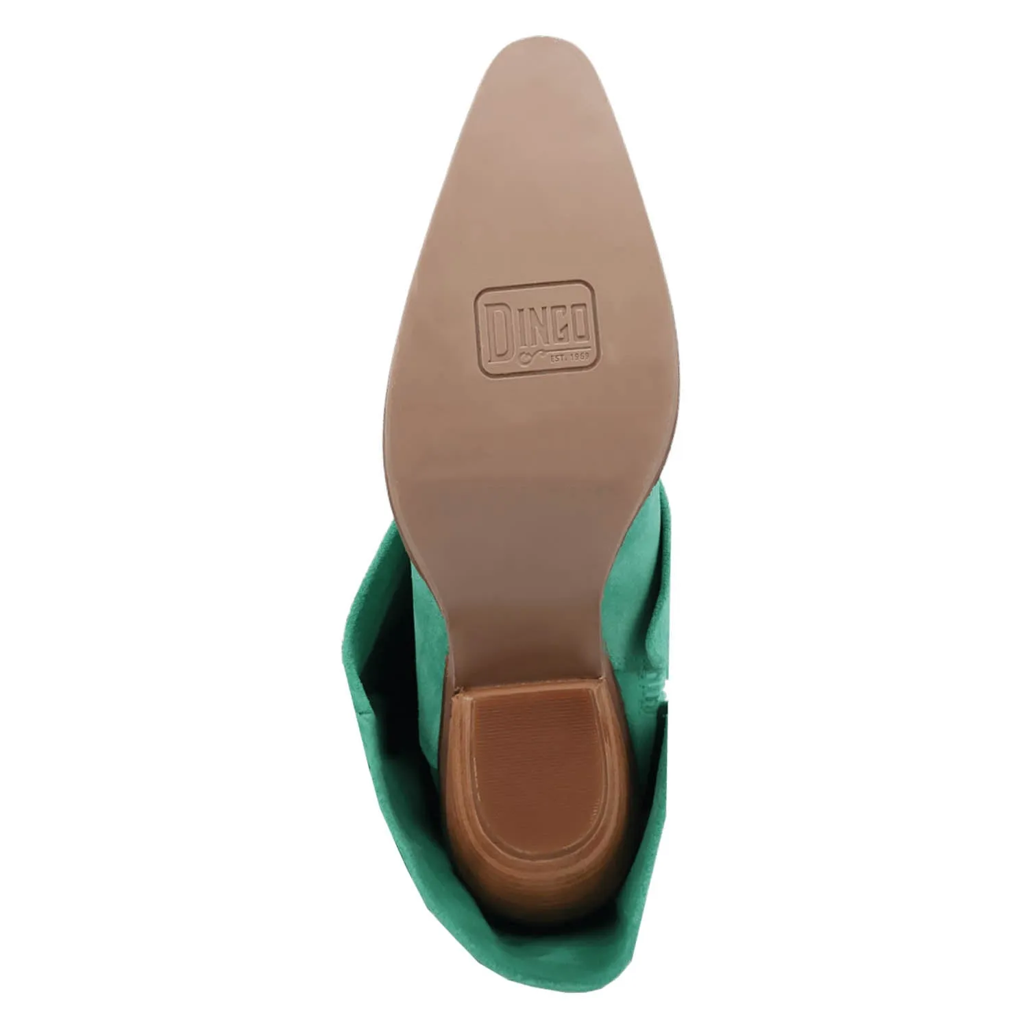 Dingo Womens Marlie Green Suede Cowboy Boots