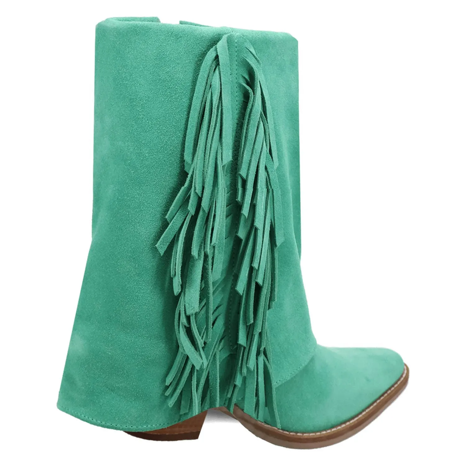 Dingo Womens Marlie Green Suede Cowboy Boots