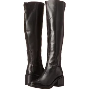 Dorica Black Leather Franco Sarto Boots Wide Calf