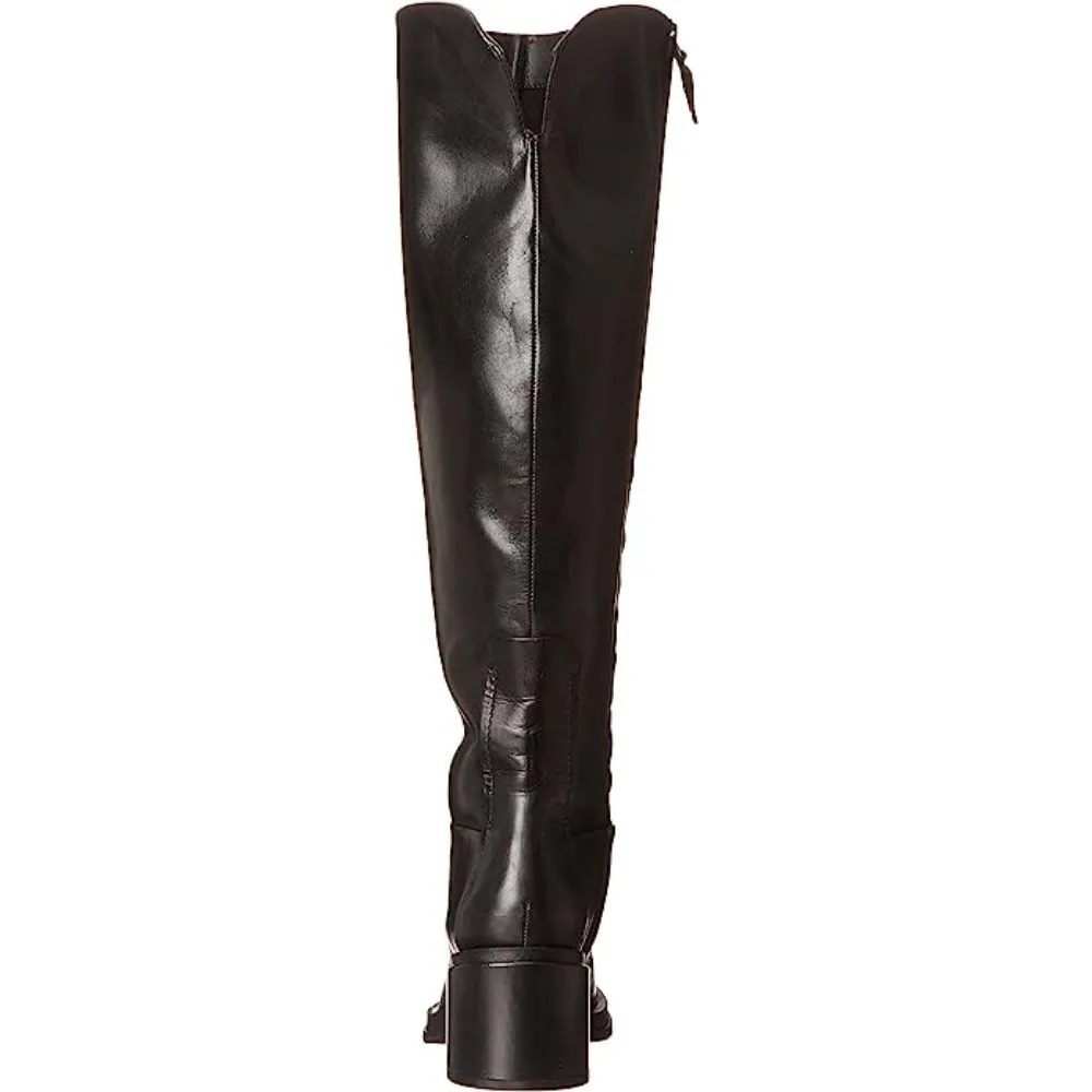 Dorica Black Leather Franco Sarto Boots Wide Calf