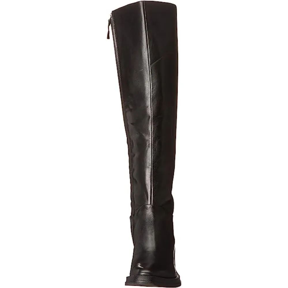 Dorica Black Leather Franco Sarto Boots Wide Calf