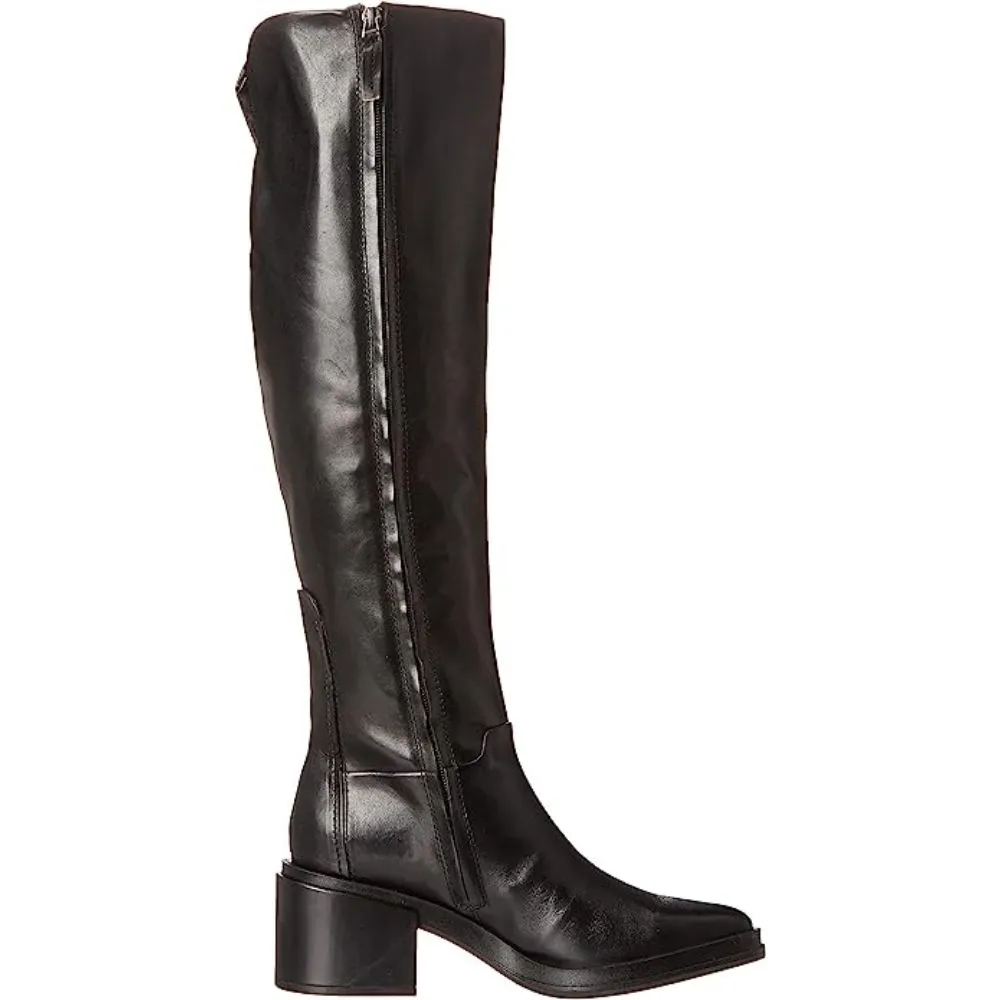 Dorica Black Leather Franco Sarto Boots Wide Calf