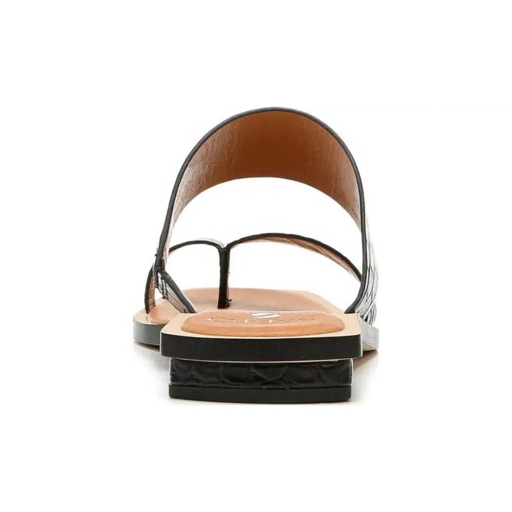 Ediana Black Crocodile Embossed Leather Franco Sarto Sandals