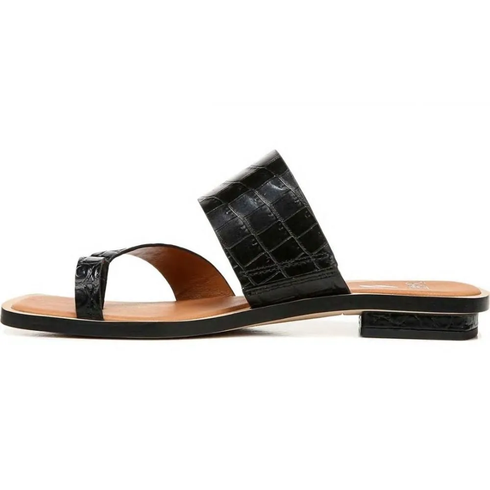 Ediana Black Crocodile Embossed Leather Franco Sarto Sandals