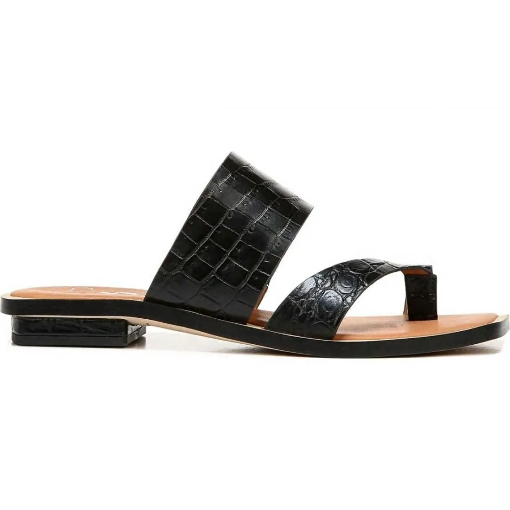 Ediana Black Crocodile Embossed Leather Franco Sarto Sandals