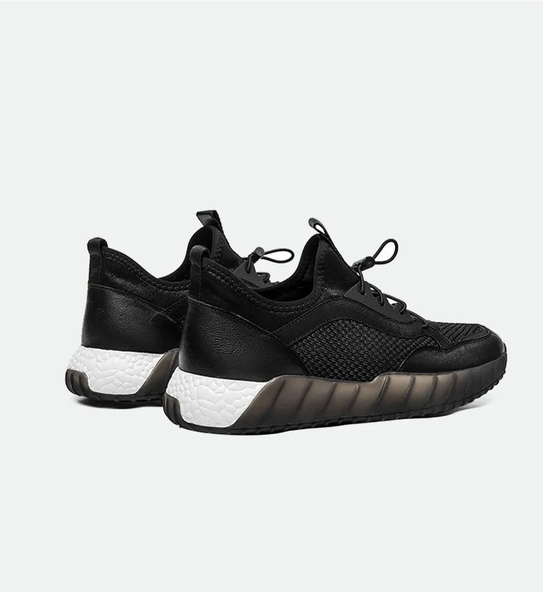 FAMAN WIDE FIT TRAINERS IN BLACK AND WHITE