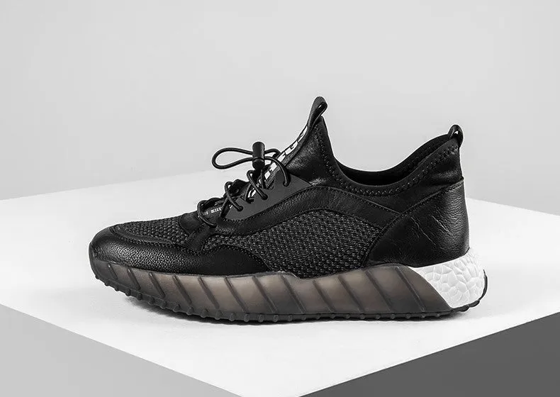 FAMAN WIDE FIT TRAINERS IN BLACK AND WHITE