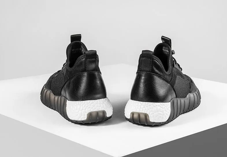 FAMAN WIDE FIT TRAINERS IN BLACK AND WHITE