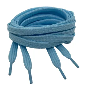 Flat Baby Blue Shoelaces - 7mm wide