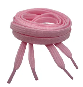 Flat Pink Shoelaces - 7mm wide