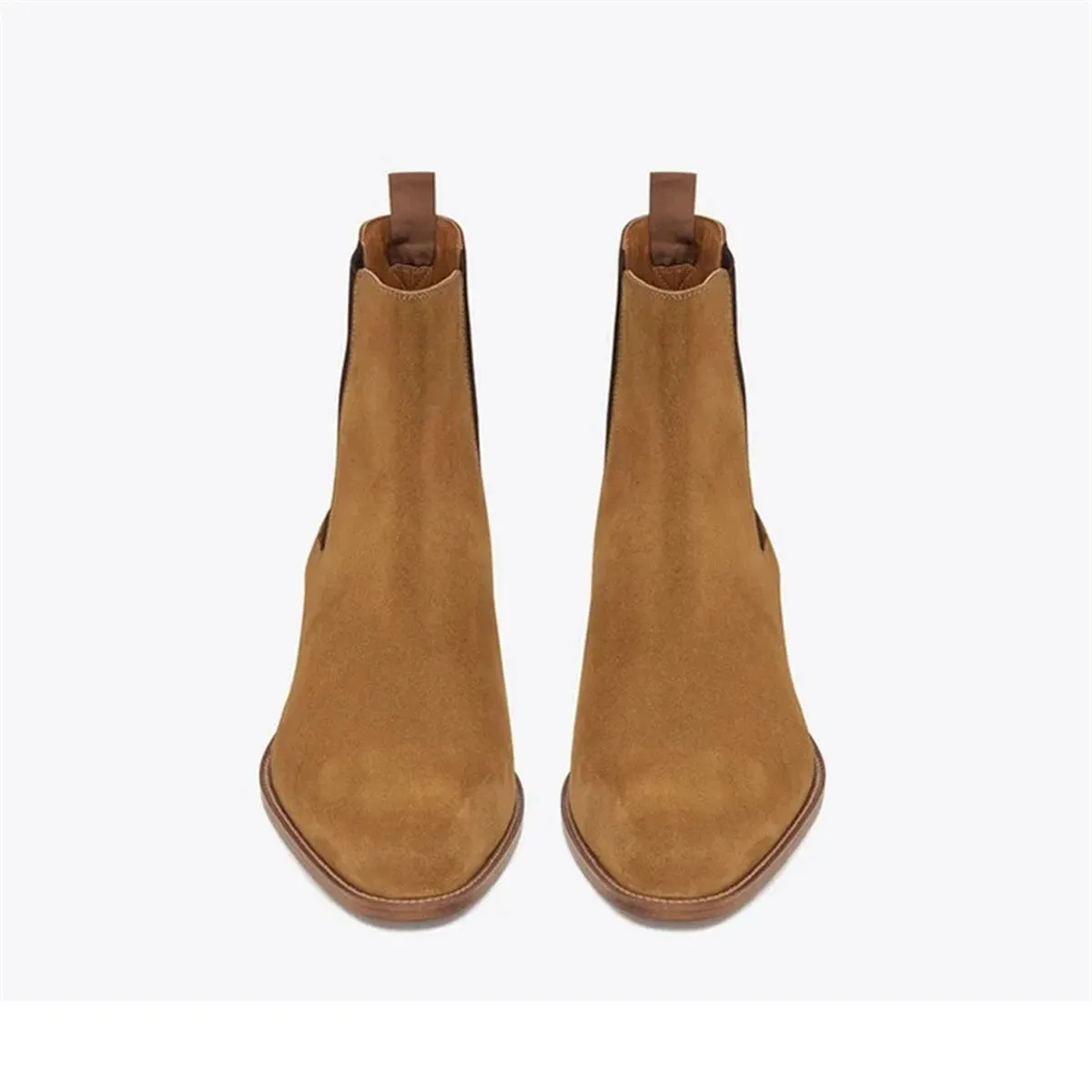 Funki Buys | Boots | Men's Suede Block Heeled Chelsea Boots