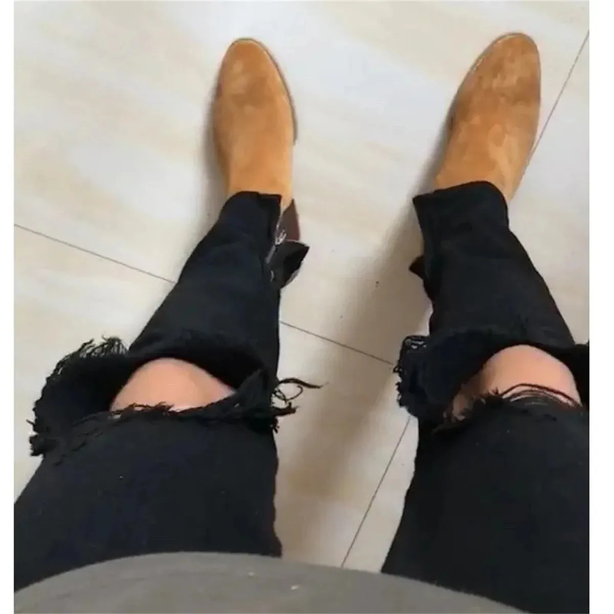 Funki Buys | Boots | Men's Suede Block Heeled Chelsea Boots