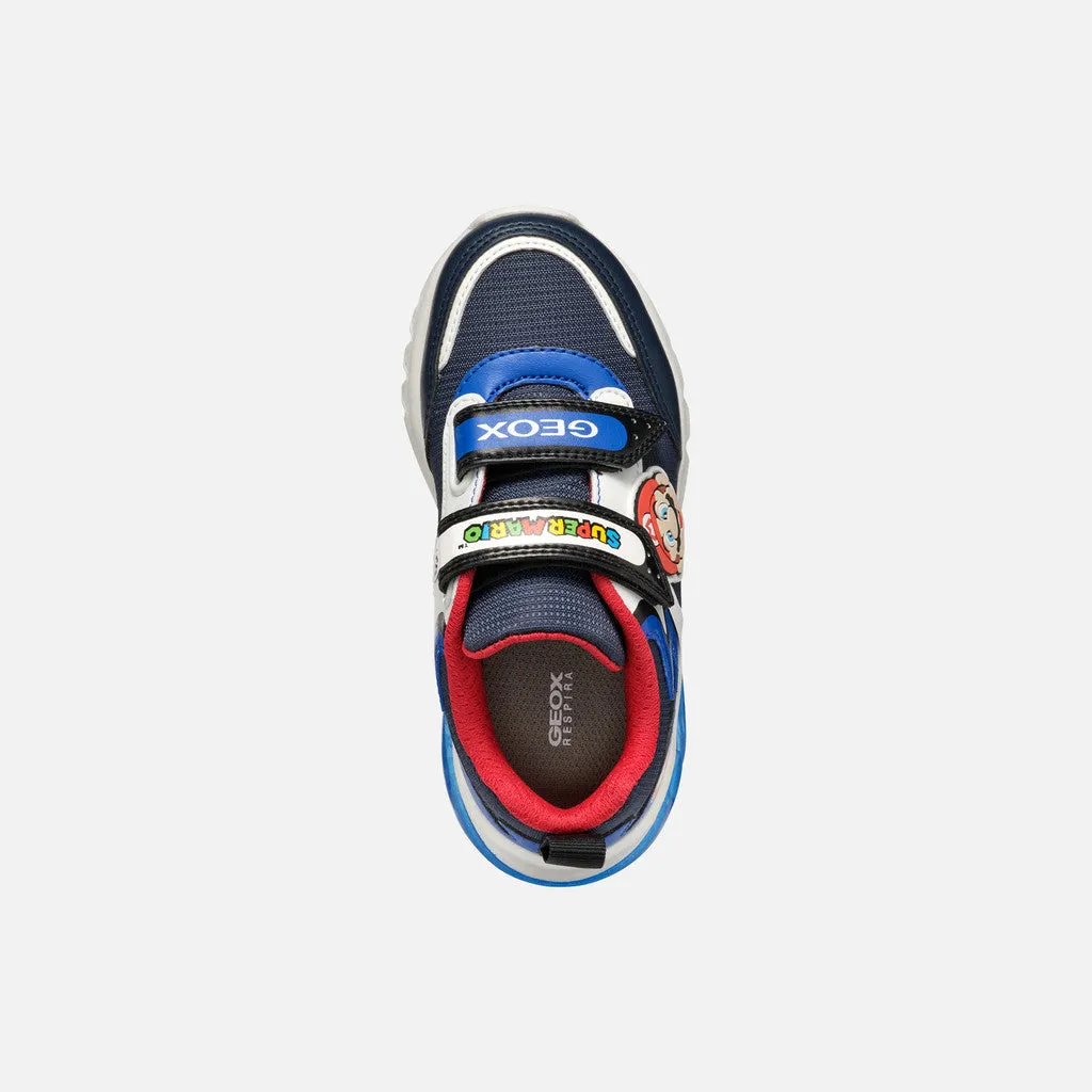 Geox Kids Super Mario Light Up Trainers - Navy / Royal