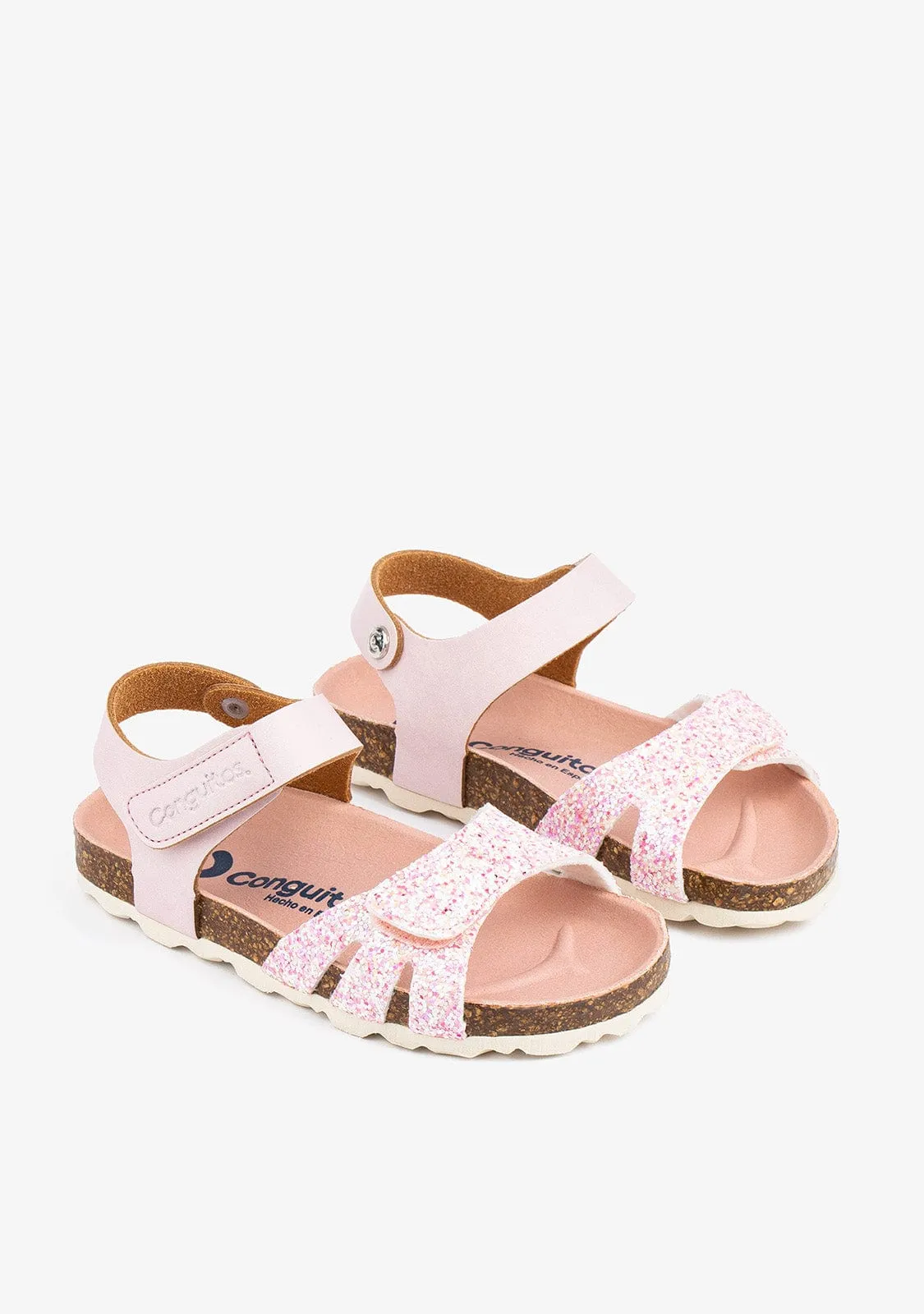 Girl's Pink Glitter Bio Sandals