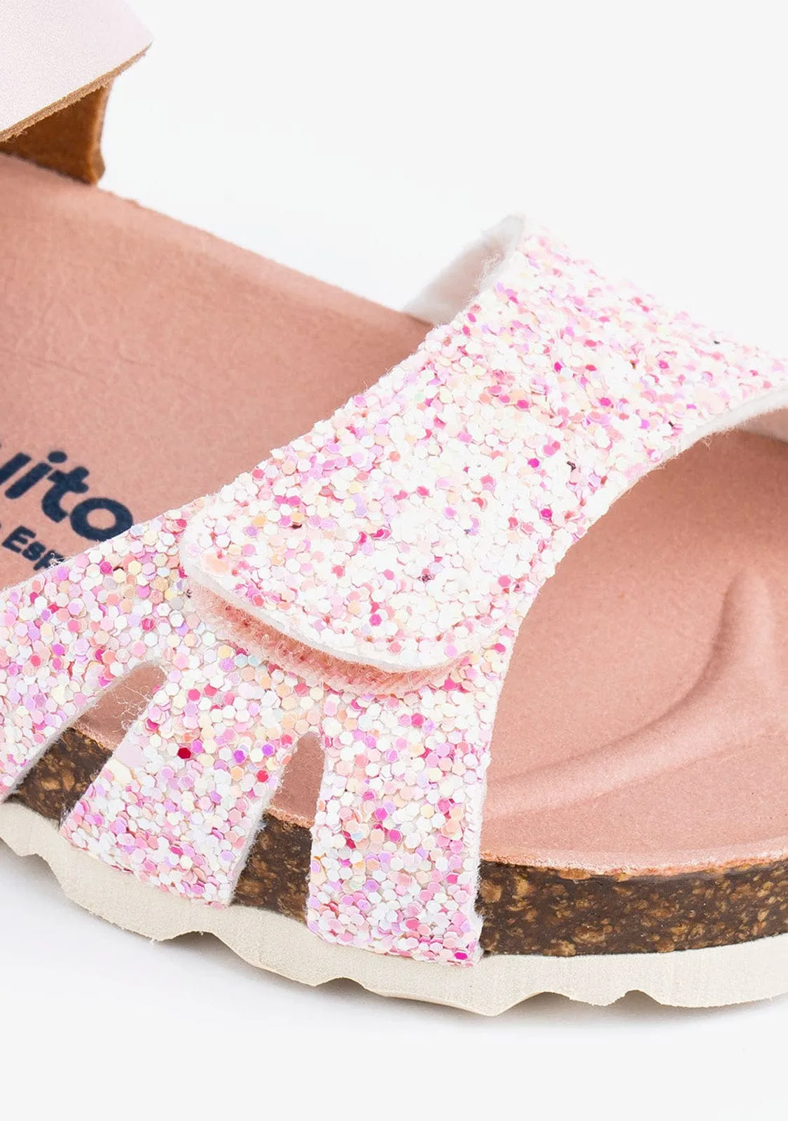 Girl's Pink Glitter Bio Sandals