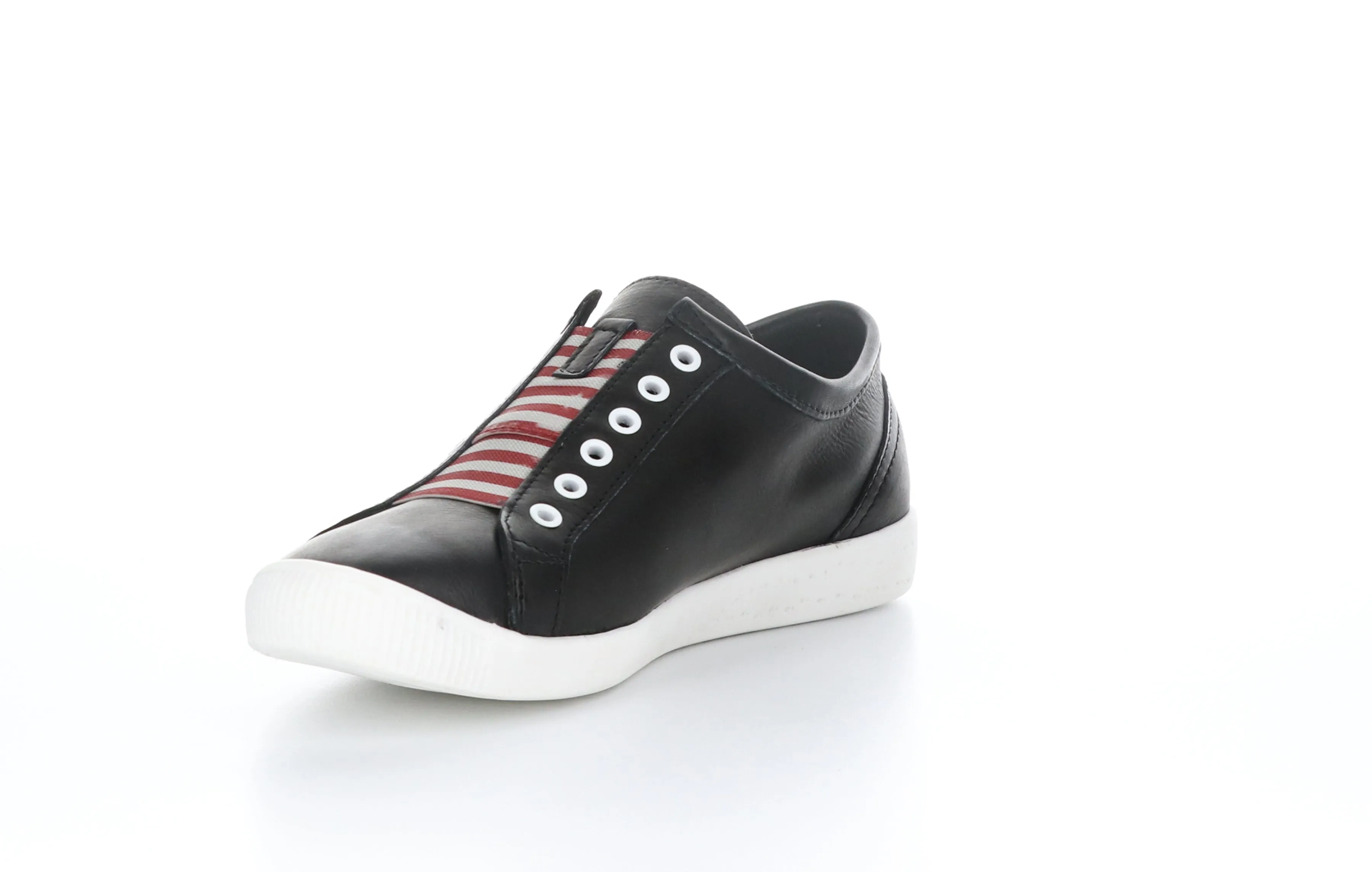 IRIT637SOF Smooth Black W/ Red Elastic Slip-on Trainers