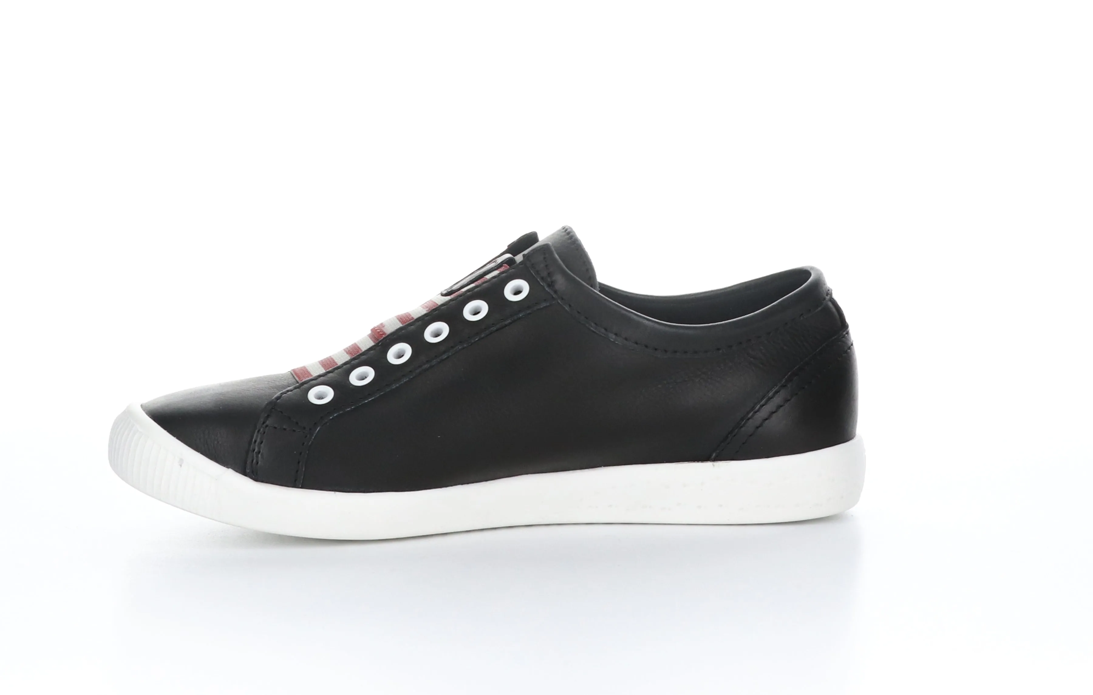 IRIT637SOF Smooth Black W/ Red Elastic Slip-on Trainers