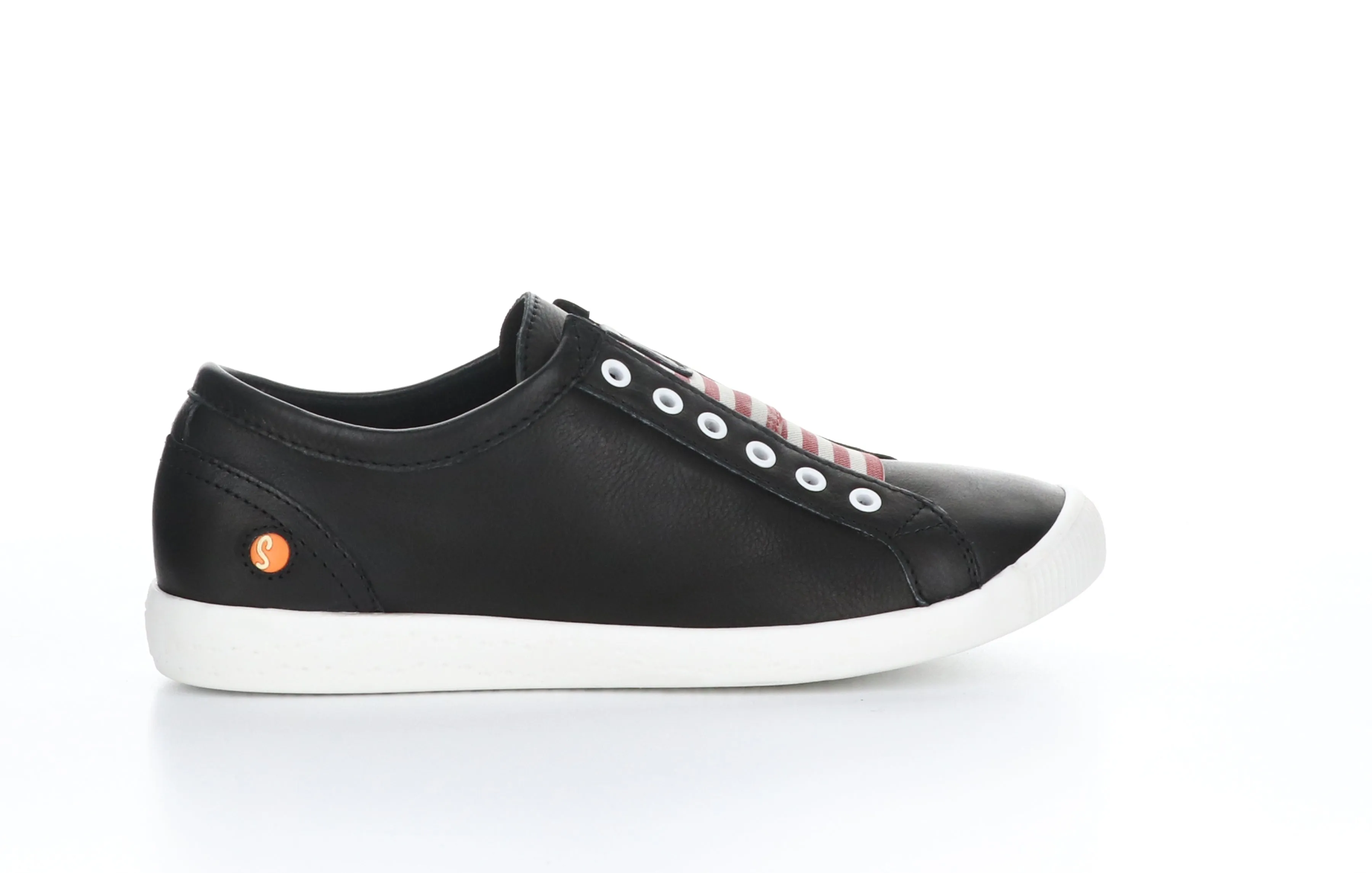 IRIT637SOF Smooth Black W/ Red Elastic Slip-on Trainers