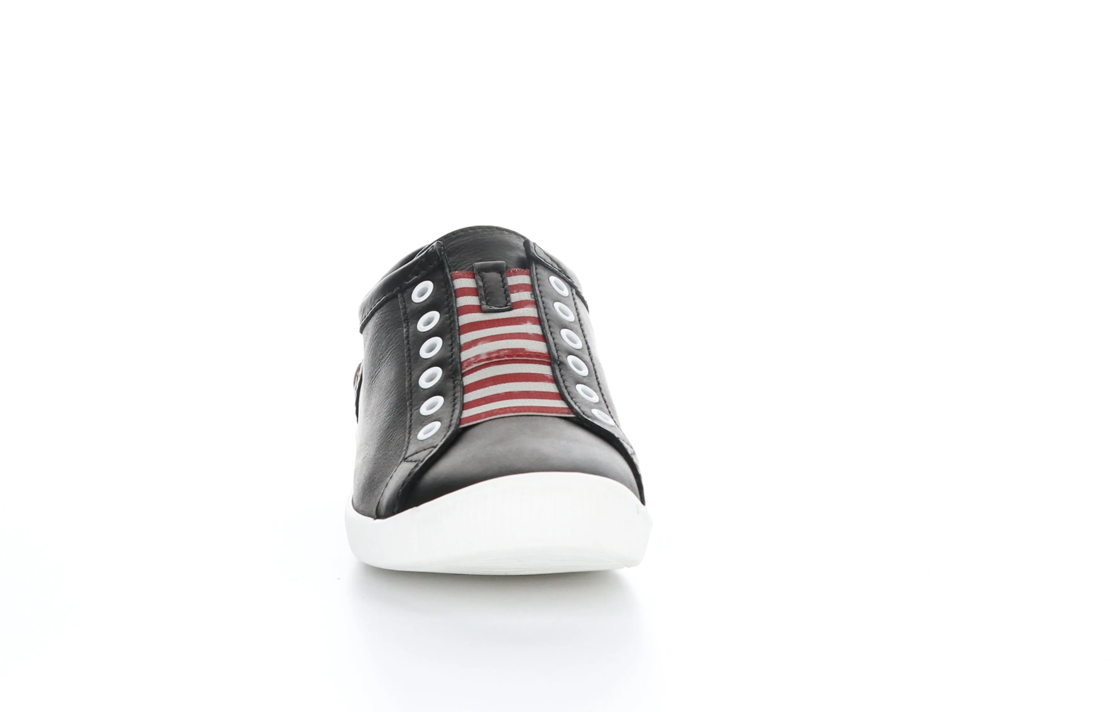 IRIT637SOF Smooth Black W/ Red Elastic Slip-on Trainers