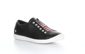 IRIT637SOF Smooth Black W/ Red Elastic Slip-on Trainers