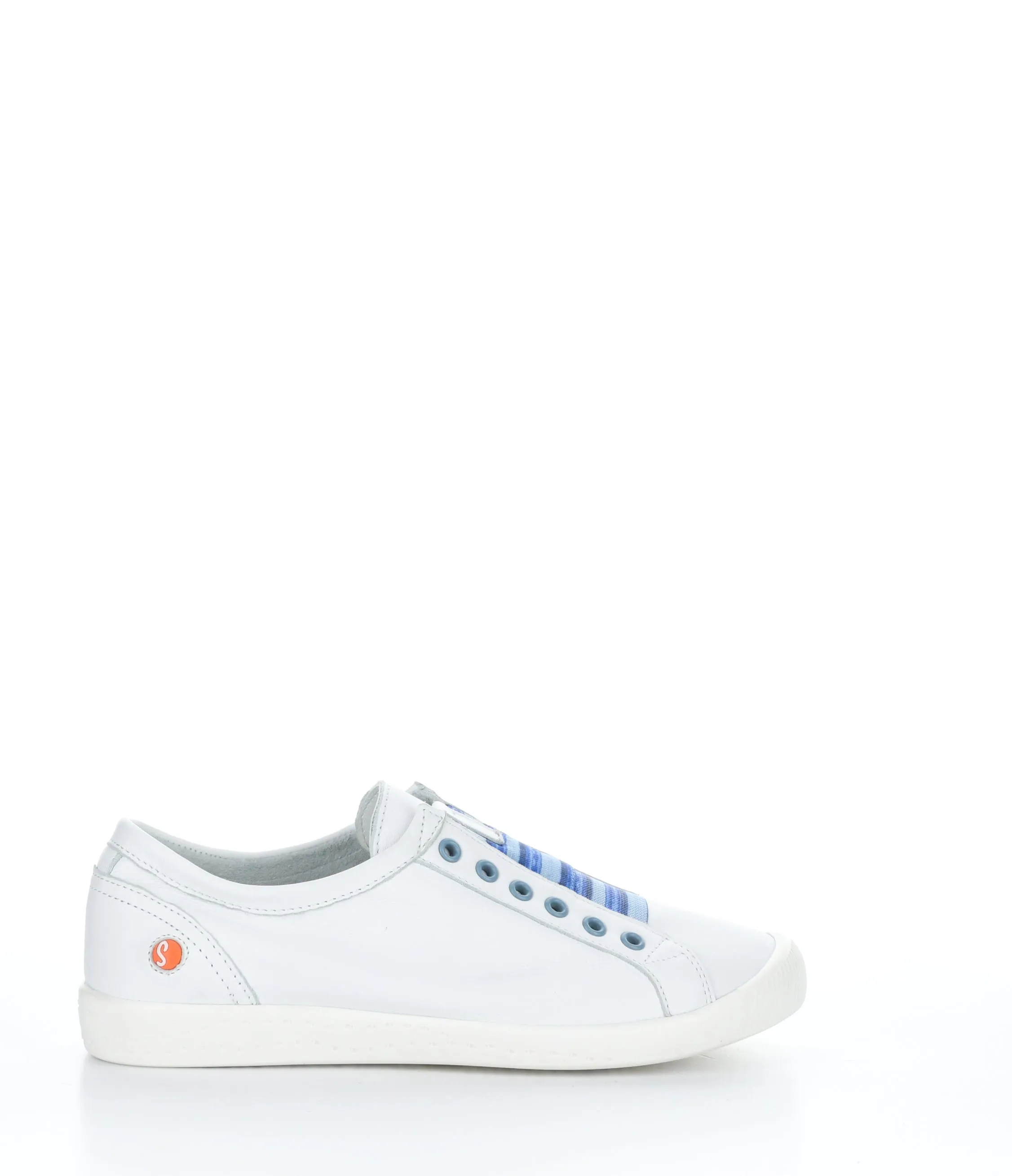IRIT637SOF Smooth White W/ Blue Elastic Slip-on Trainers