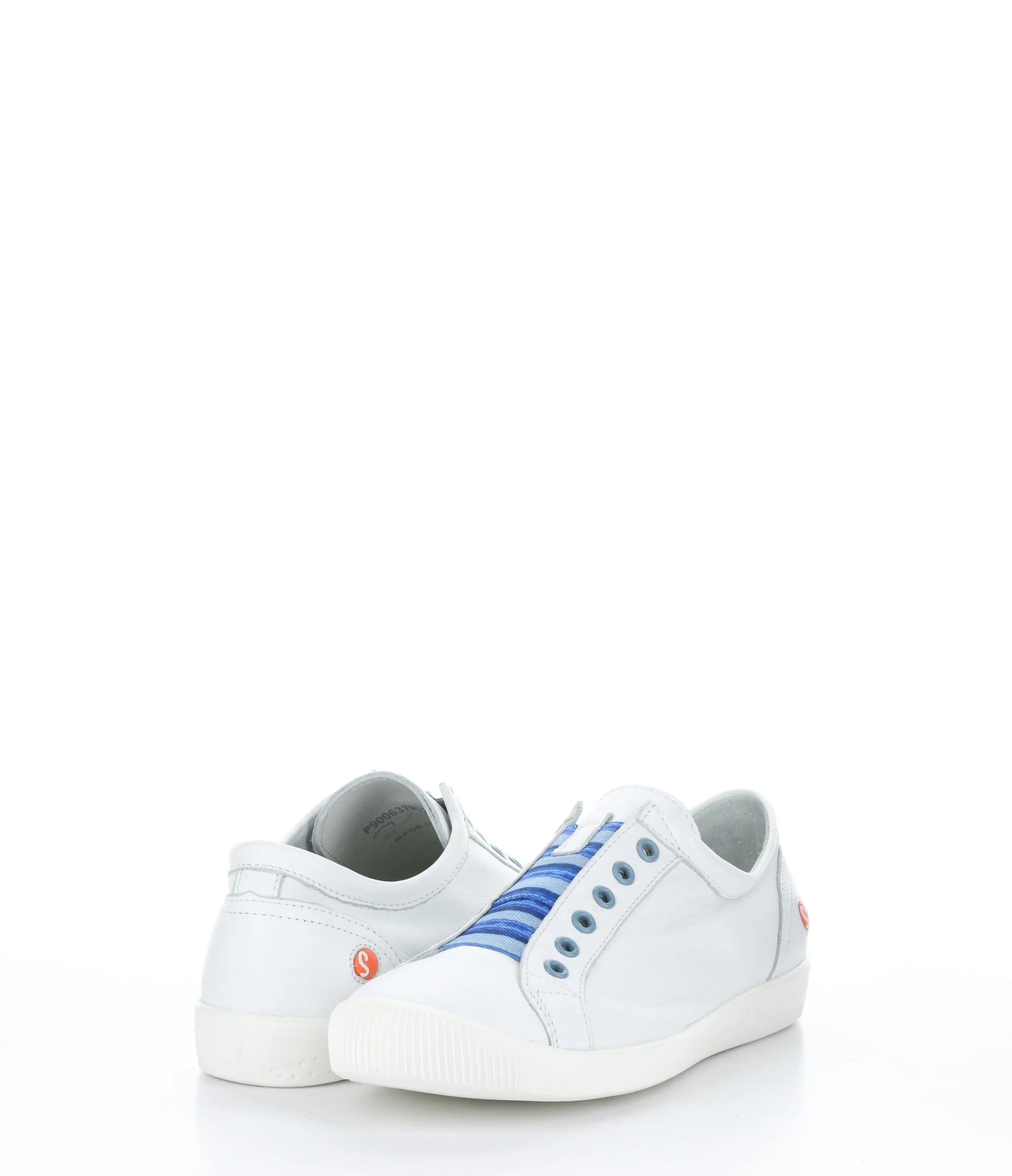 IRIT637SOF Smooth White W/ Blue Elastic Slip-on Trainers