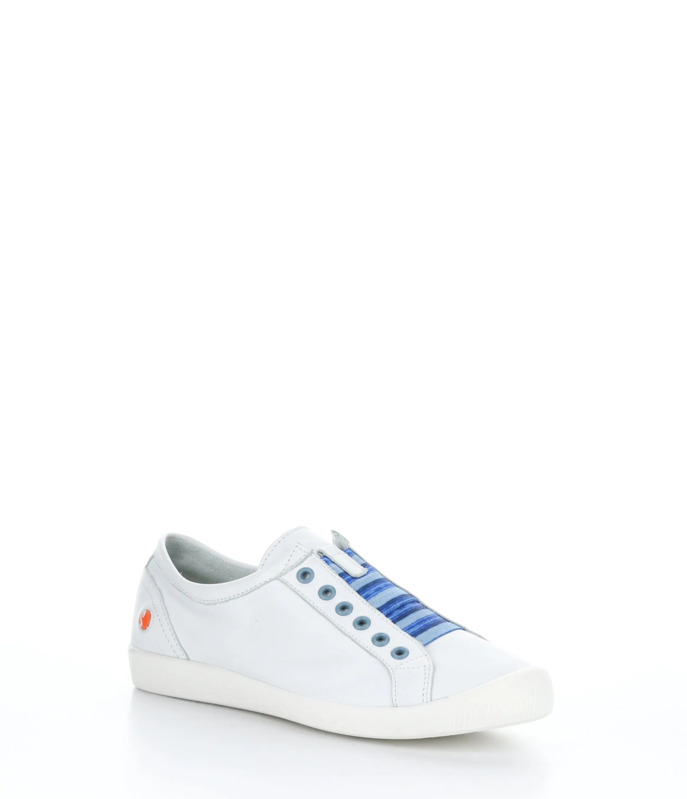 IRIT637SOF Smooth White W/ Blue Elastic Slip-on Trainers