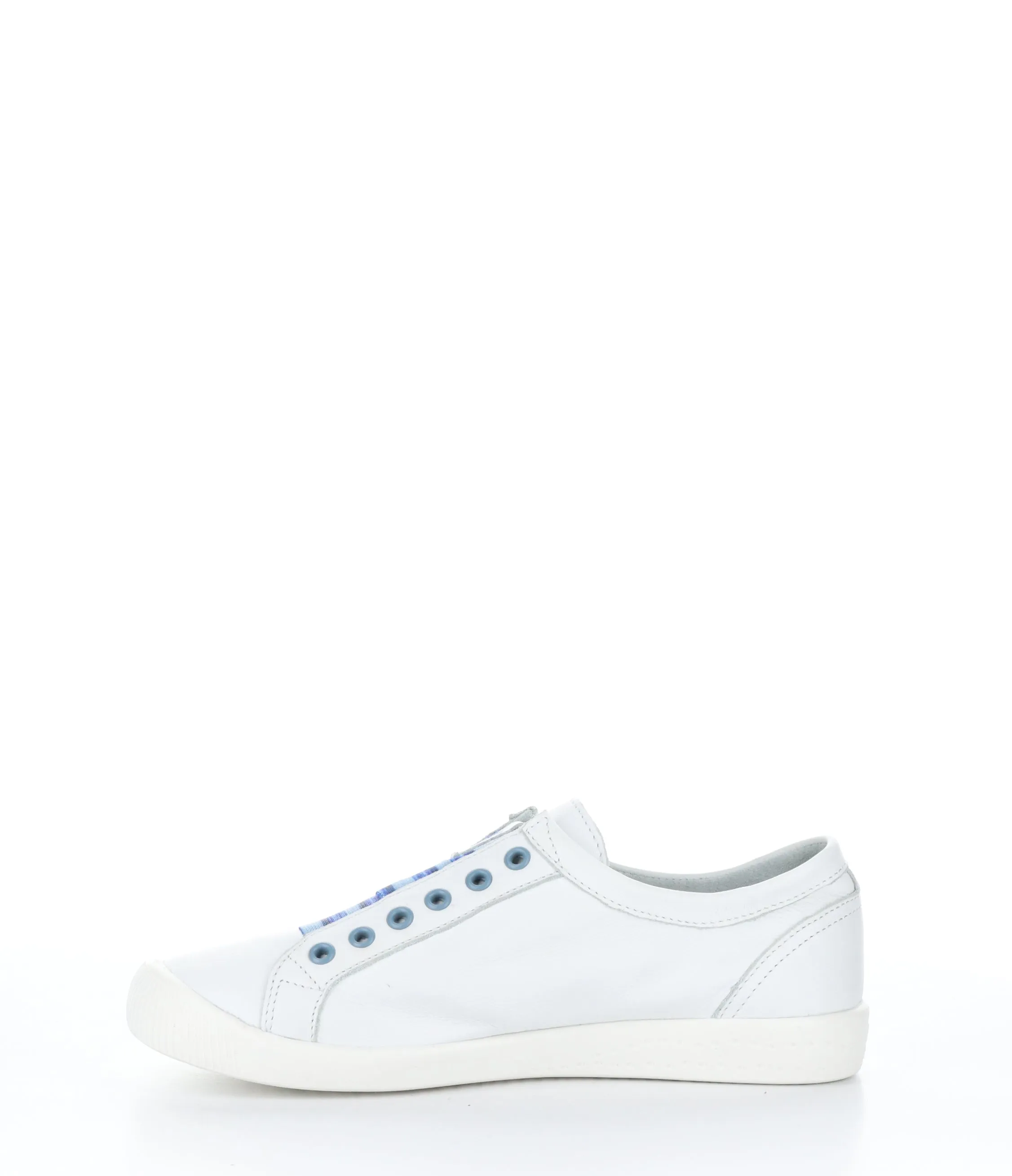 IRIT637SOF Smooth White W/ Blue Elastic Slip-on Trainers