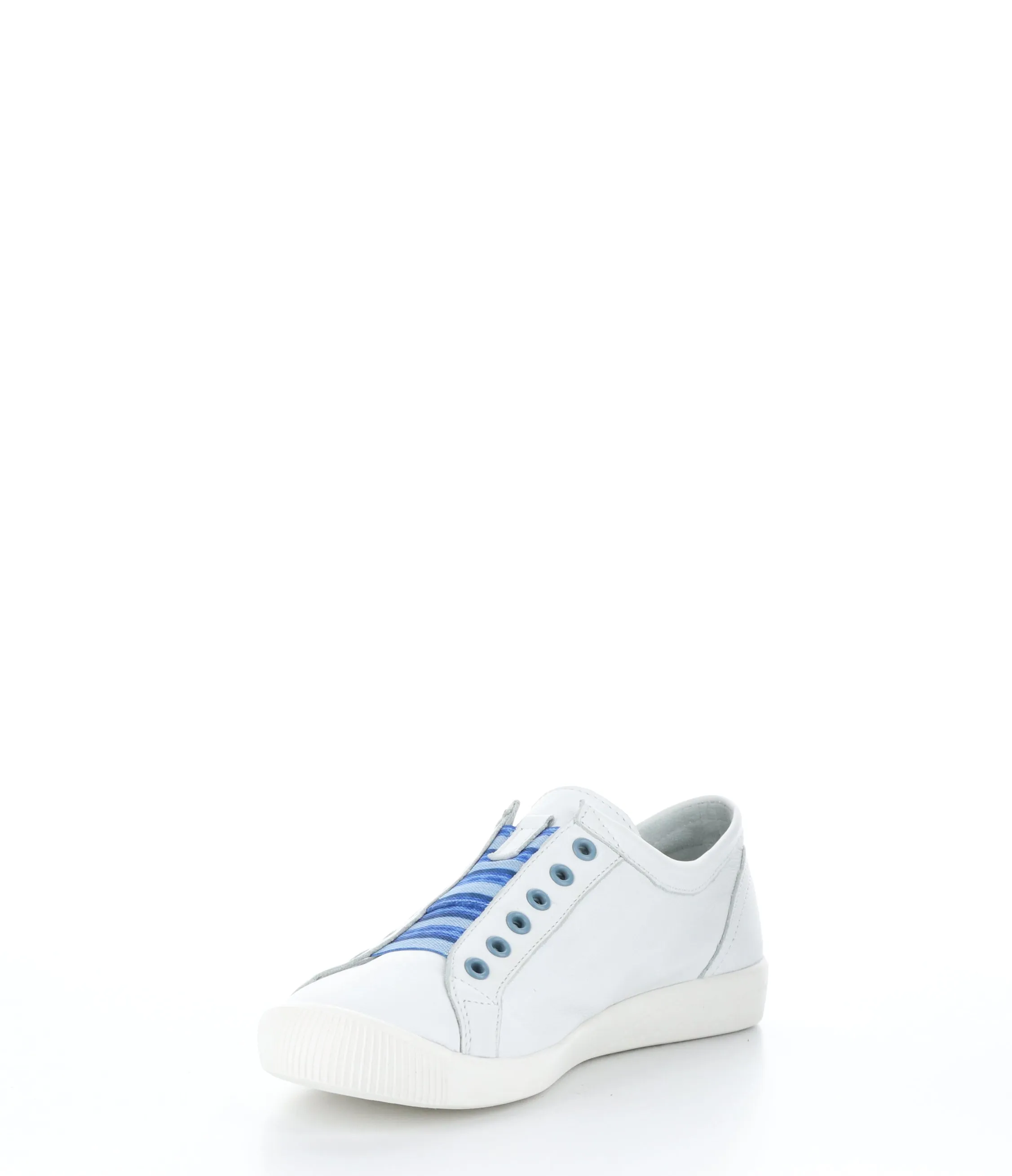 IRIT637SOF Smooth White W/ Blue Elastic Slip-on Trainers