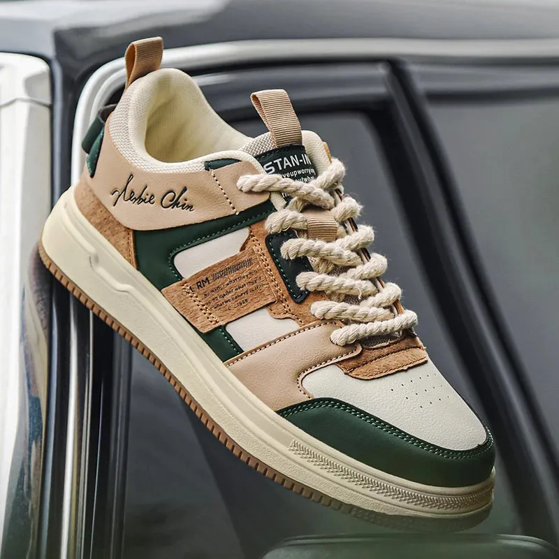 Leather Breathable  sneakers for Men-Non Slip Outdoor Trainers